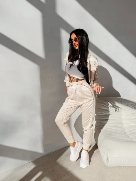 Komplet damski OLAVOGA LORY 2026 beżowy - maWer Fashion