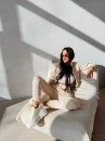 Komplet damski OLAVOGA LORY 2026 beżowy - maWer Fashion