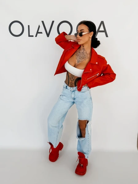 Kurtka damska ramonezka LADYO 2026 czerwona - maWer Fashion