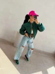 Kurtka damska bomberka OLAVOGA MOONKAO 2026 zielona - maWer Fashion