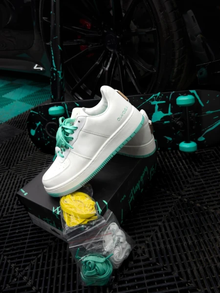 Buty męskie sneakresy OLAVOGA DAYTON 2026 biało niebieskie - maWer Fashion