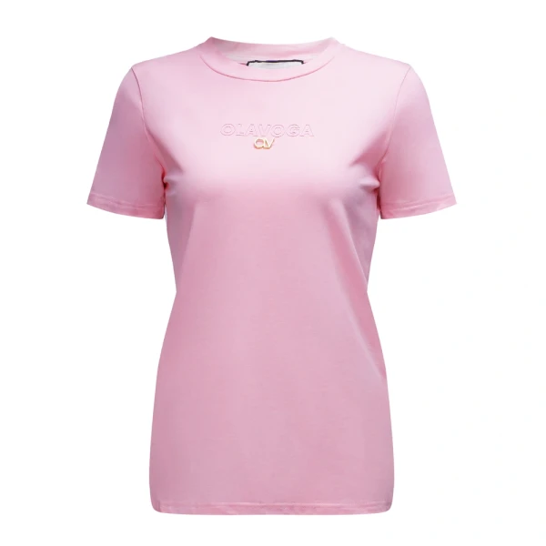 T-shirt damski OLAVOGA SIENA 2026 pudrowy róż - maWer Fashion