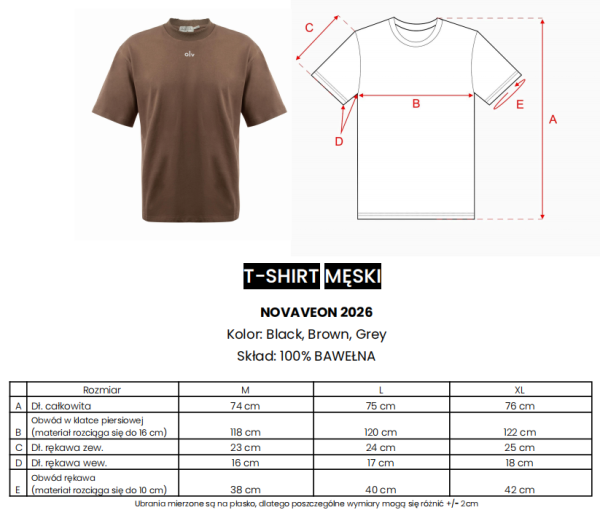 T-shirt męski OLAVOGA NOVAVEON 2026 szary - maWer Fashion