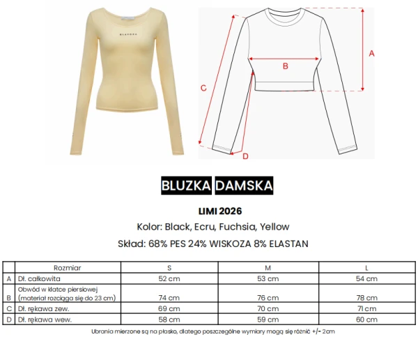 Bluzka damska OLAVOGA LIMI 2026 fuksja - maWer Fashion