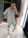 T-shirt męski OLAVOGA NOVAVEON 2026 szary - maWer Fashion