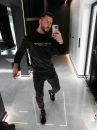 Welurowy komplet męski OLAVOGA SKIP 2026 czarny - maWer Fashion