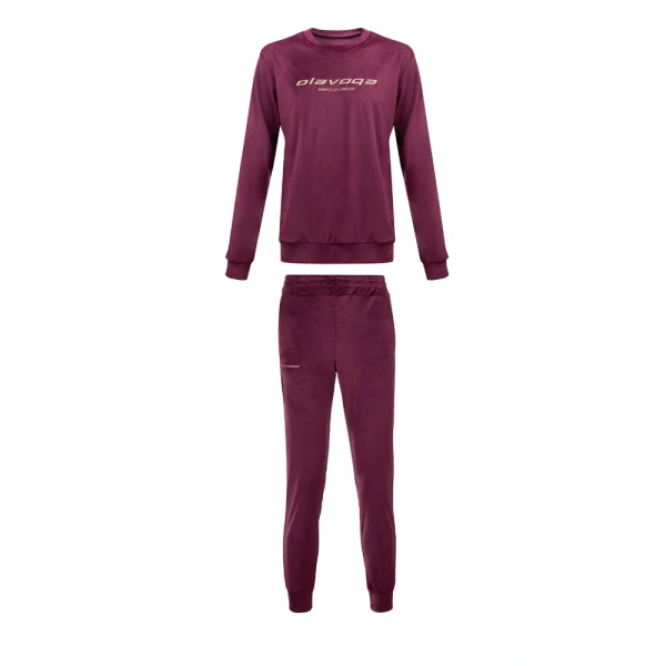 Welurowy komplet męski OLAVOGA SKIP 2026 bordo - maWer Fashion