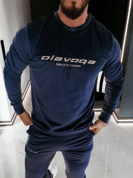 Welurowy komplet męski OLAVOGA SKIP 2026 granat - maWer Fashion