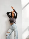 Bluzka damska OLAVOGA AMORIA 2026 grafit - maWer Fashion