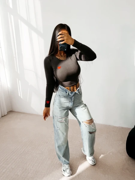 Bluzka damska OLAVOGA AMORIA 2026 grafit - maWer Fashion
