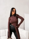 Bluzka damska OLAVOGA DUSK 2026 brąz - maWer Fashion