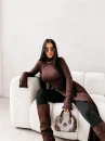 Bluzka damska OLAVOGA DUSK 2026 brąz - maWer Fashion