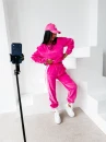 Welurowy komplet damski OLAVOGA NOELLE 2026 fuksja - maWer Fashion