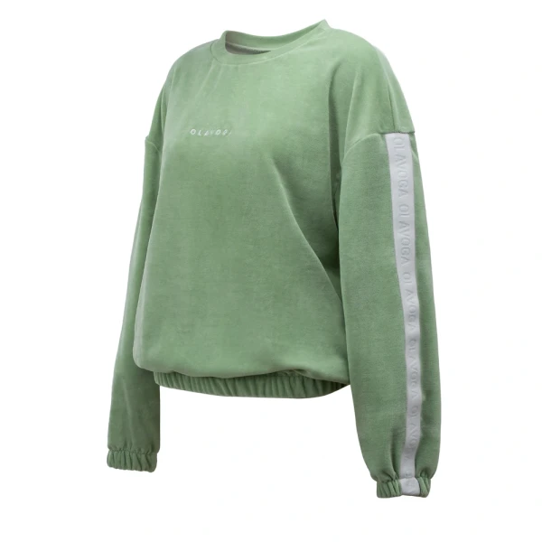 Welurowy komplet damski OLAVOGA NOELLE 2026 matcha - maWer Fashion