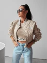 Bomberka damska OLAVOGA KOMI beżowa - maWer Fashion