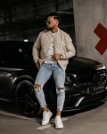 Bomberka męska OLAVOGA MEDRE 2026 beż -  maWer Fashion