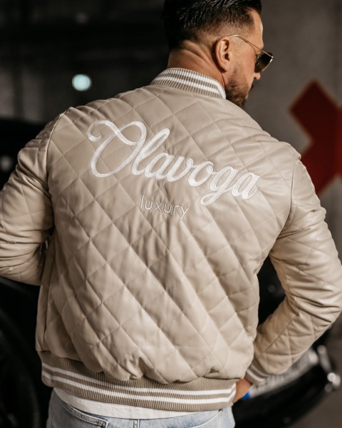 Bomberka męska OLAVOGA MEDRE 2026 beż -  maWer Fashion