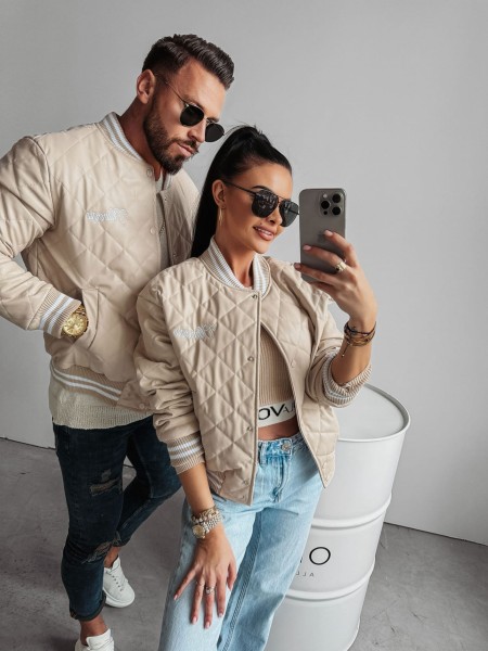 Bomberka męska OLAVOGA MEDRE 2026 beż -  maWer Fashion
