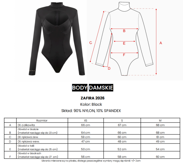 Body damskie OLAVOGA ZAFIRA 2026 czarny - maWer Fashion