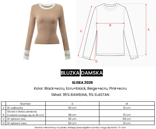 Bluzka damska OLAVOGA ELISEA 2026 beż - ecru - maWer Fashion