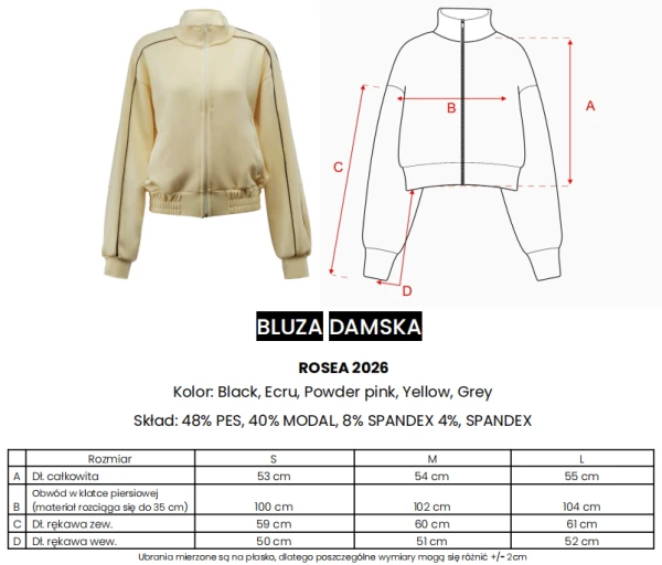 Bluza damska OLAVOGA ROSEA 2026 czarna - maWer Fashion