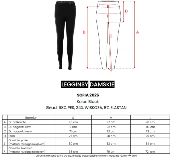 Legginsy damskie OLAVOGA SOFIA 2026 czarne - maWer Fashion