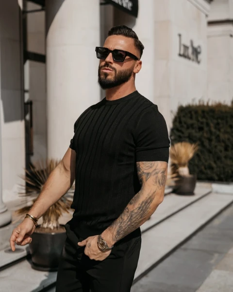 T-shirt męski OLAVOGA XAE 2026 czarny - maWer Fashion