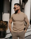 T-shirt męski OLAVOGA XAE 2026 camel - maWer Fashion