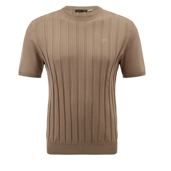 T-shirt męski OLAVOGA XAE 2026 camel - maWer Fashion