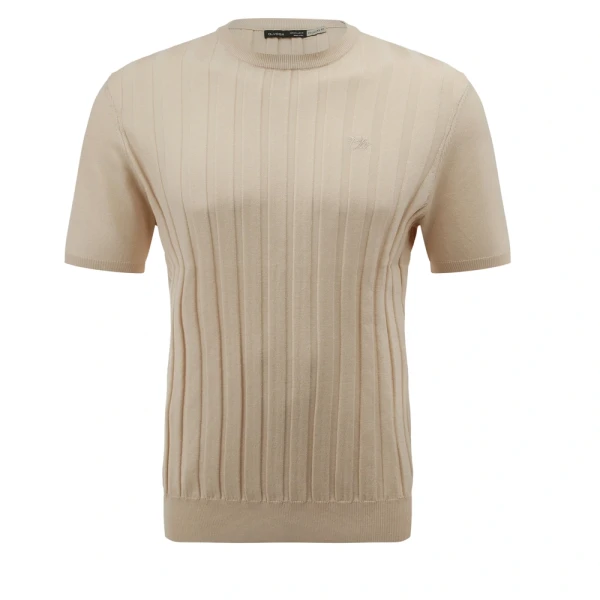 T-shirt męski OLAVOGA XAE 2026 beżowy - maWer Fashion