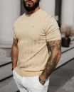 T-shirt męski OLAVOGA XAE 2026 beżowy - maWer Fashion