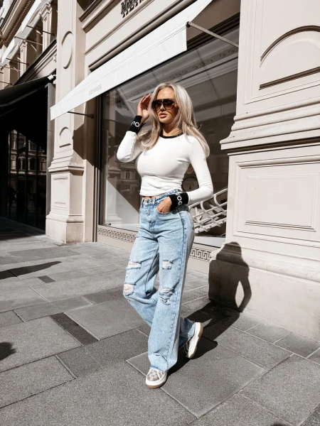 Bluzka damska OLAVOGA ELISEA 2026 ecru - czarny - maWer Fashion