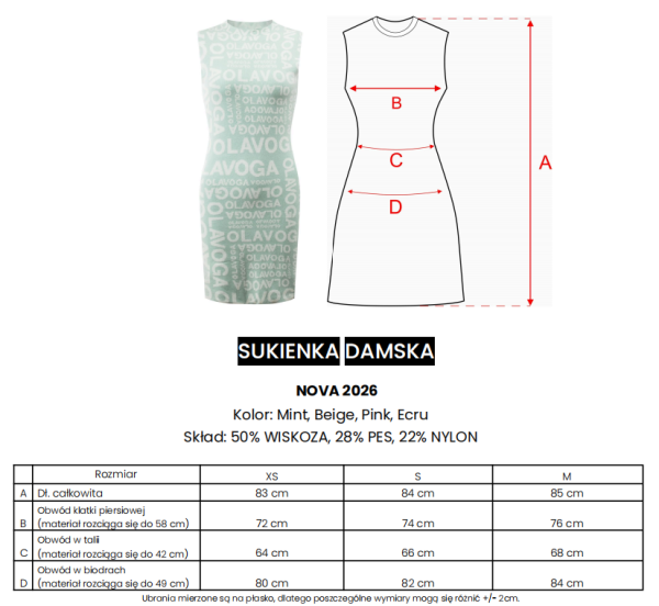 Sukienka damska OLAVOGA NOVA 2026 ecru - maWer Fashion