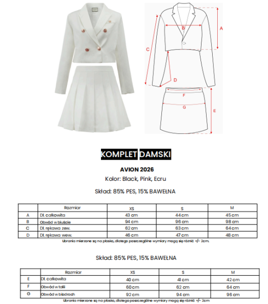 Komplet damski OLAVOGA AVION 2026 ecru - maWer Fashion