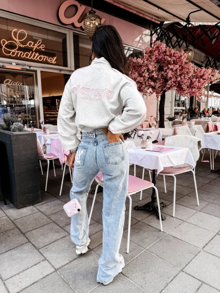 Bluza damska OLAVOGA ROSEA 2026 szara - maWer Fashion