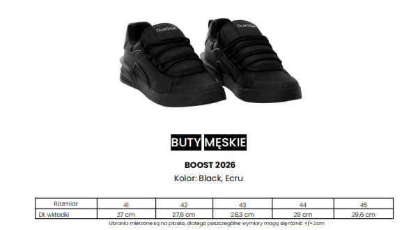 Buty męskie sneakersy OLAVOGA BOOST 2026 czarne - maWer Fashion