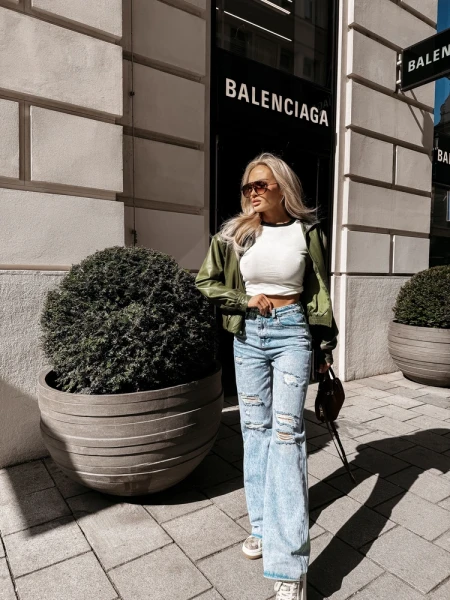 Spodnie damskie OLAVOGA MALU 2026 niebieskie - maWer Fashion