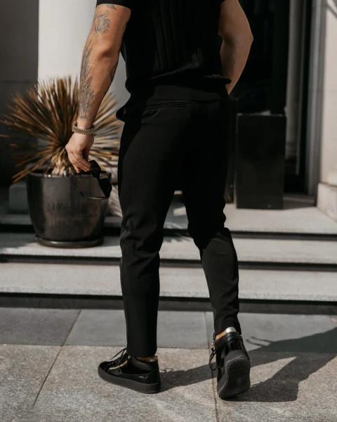 Spodnie męskie OLAVOGA LORENZO 2026 czarne - maWer Fashion
