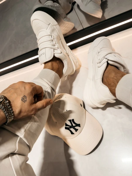 Buty męskie sneakersy OLAVOGA BOOST 2026 ecru - maWer Fashion