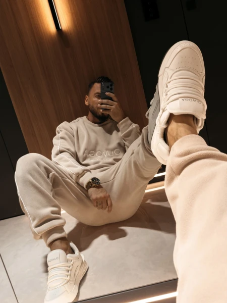 Buty męskie sneakersy OLAVOGA BOOST 2026 ecru - maWer Fashion