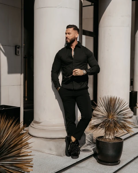 Koszula męska OLAVOGA WHIS 2026 czarna - maWer Fashion