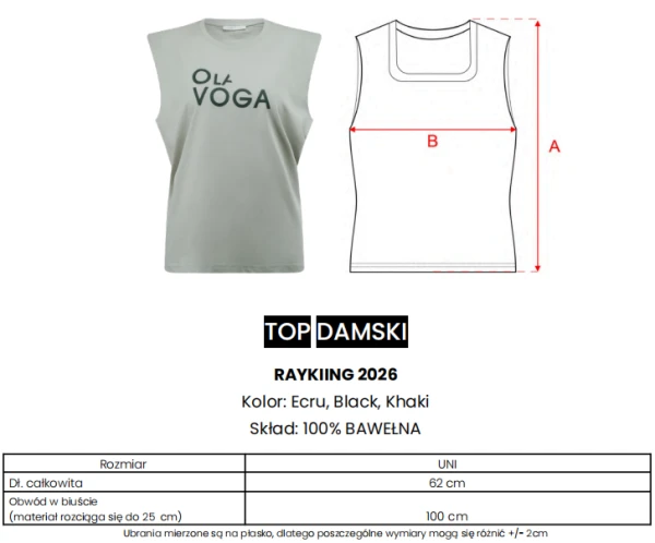 Top damski OLAVOGA RAYKIING 2026 khaki - maWer Fashion
