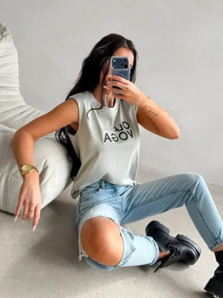 Top damski OLAVOGA RAYKIING 2026 khaki - maWer Fashion