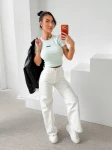 T-shirt damski OLAVOGA MOVENA 2026 mięta - maWer Fashion