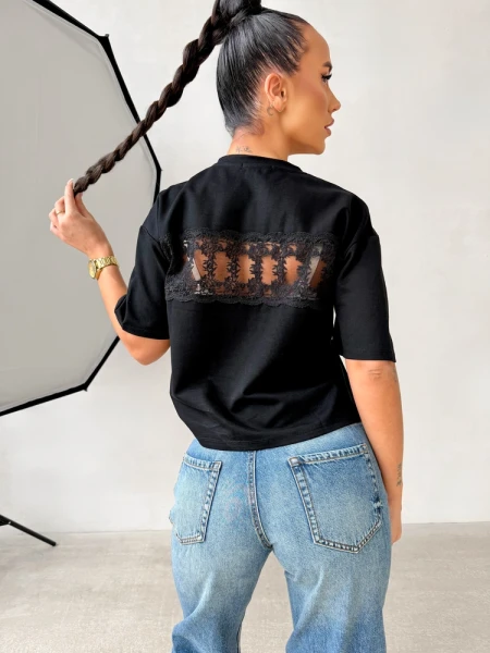 T-shirt damski OLAVOGA TRIOASI 2026 czarny - maWer Fashion
