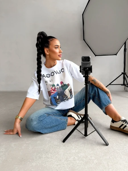 T-shirt damski OLAVOGA TRIOASI 2026 biały - maWer Fashion