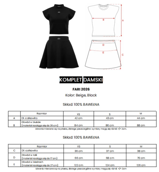 Komplet damski OLAVOGA FARI 2026 beż - maWer Fashion
