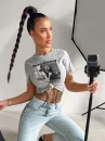 T-shirt damski OLAVOGA IDCARE 2026 szary - maWer Fashion