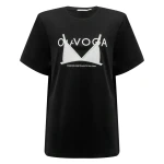T-shirt damski OLAVOGA BRAFITTI 2026 czarny - maWer Fashion