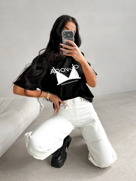 T-shirt damski OLAVOGA BRAFITTI 2026 czarny - maWer Fashion